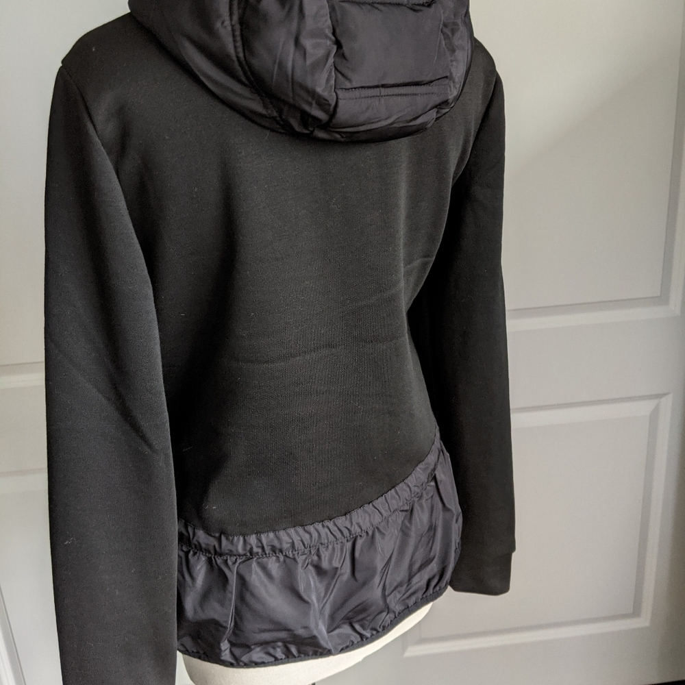 BCBGMaxAzria Jacket Puffer Hooded Zip Front Lightweight Fitted Black M NWT - Picture 9 of 15
